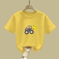 thumbnail image 5 of Spazoro Girls T-Shirts Tee, Crew Neck 100%Cotton Short Sleeve Cute Print Casual Tops for Kids Yellow Size 6, 5 of 6