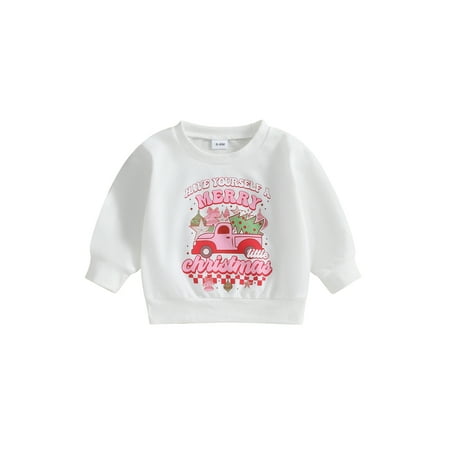 

AMILIEe Toddler Baby Girl Boy Christmas Outfit Crewneck Sweatshirt Long Sleeve Sweater Shirt Pullover Top Fall Clothes