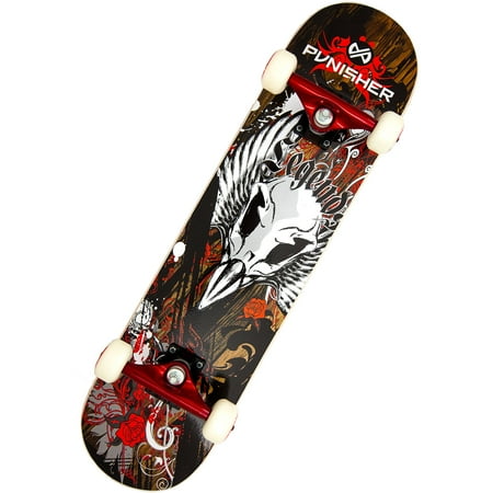 Punisher Skateboards Legends 31.5" x 7.75" ABEC-7 Deep Conave Canadian Maple Complete Skateboard