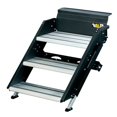 thumbnail image 2 of Lippert Components Entry Step 791573 SolidStep 3.0; 3 Manual Fold-Up Steps; With 8 Inch Rise; 400 Pound Capacity; Square Edge Step With Anti-Skid Step Tread; Black Steel With Aluminum Treads, 2 of 4