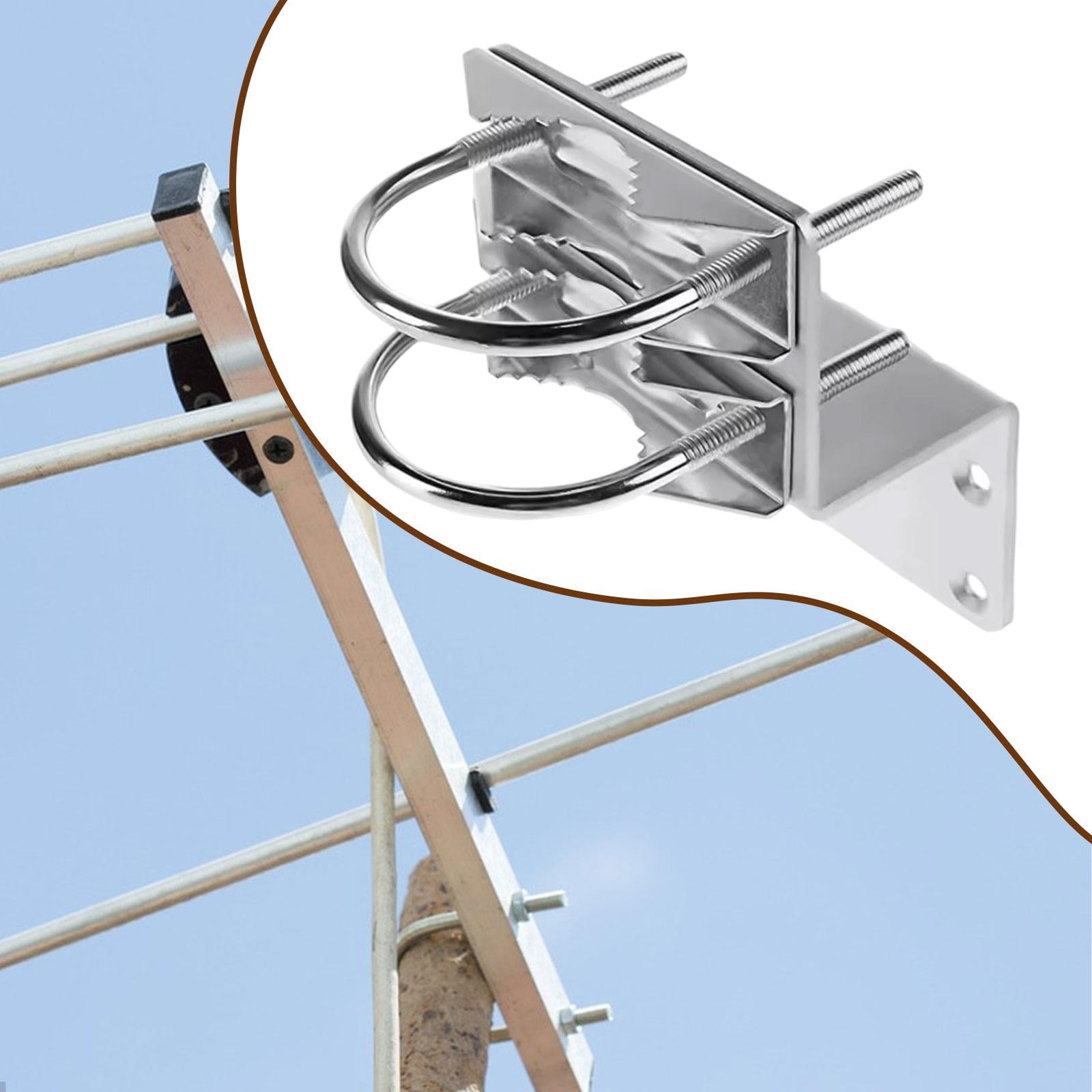 JWQFBC Pole Mount Bracket with Double U Bolts Iron Mounting V Jaw Heavy Duty Hardware
