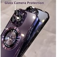 thumbnail image 5 of Clear Case for iPhone 14 Pro Max Case [Compatible with Magsafe] with Full Camera Protection Hard Back Shockproof Protective Plating Design Phone Case for Women Girls 6.7 in - Purple, 5 of 11