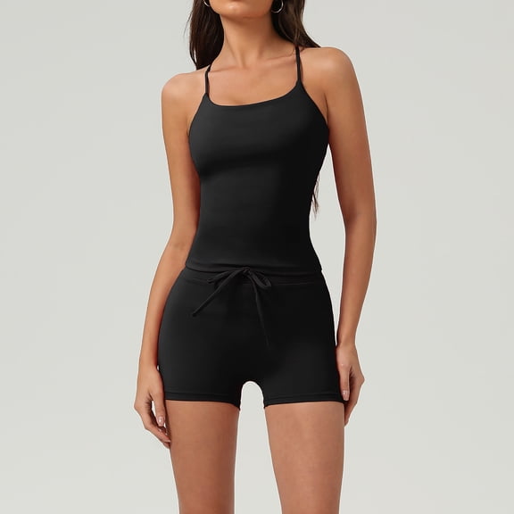 PISONIC Two Piece Workout Sets For Women Tank Top Matching High Waist Booty Lifting Shorts Gym Yoga Active Wear Outfits