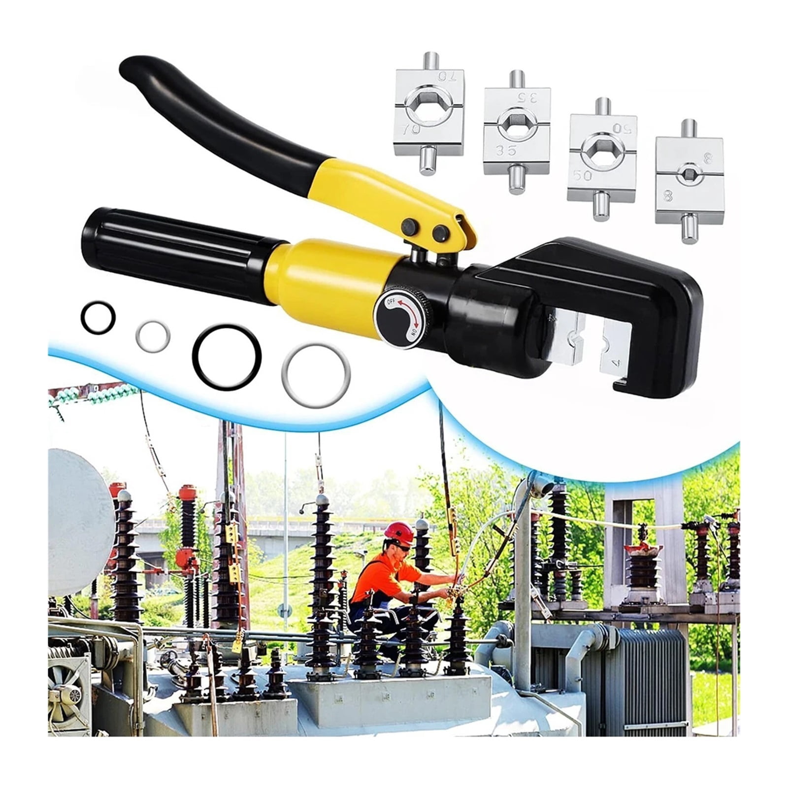 Good Sale Wire Battery Cable Lug Terminal Crimper Crimping Tool Cable Lug Crimper Plier 4-70mm2 Pressure 5-6T ,Professional Tools