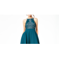 thumbnail image 2 of Speechless Junior's Beaded High Low Fit & Flare Dress Green Size 1, 2 of 3