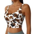 thumbnail image 2 of Balery Cow Tie Dye Sujetadores deportivos con espalda cruzada para mujer, acolchados, sin costuras, de alto impacto, ideales para yoga, gimnasio, entrenamiento y fitness.-Large, 2 of 8
