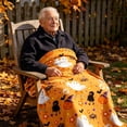thumbnail image 5 of LEFXSMR Halloween Blanket Cute Ghost Decor Fleece Fall Throw Blanket for Couch Orange Halloween Decoration for Home Holiday Sofa Bed, 39.37x51.18", 5 of 9
