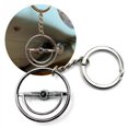 thumbnail image 1 of KaferLab 789334 1960-63 Volkswagen Beetle Chrome Dished Steering Wheel Keychain - Black Button, 1 of 1