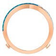 thumbnail image 4 of 0.90 Carat (ctw) 10K Rose Gold Round White & Blue Diamond Ladies Anniversary Wedding Band Guard Double Ring, 4 of 10