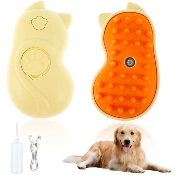 Austok Rechargeable Cat Steam Brush Squirting Cat Brush Moderate Steam Cat Brush Safe Cat Steam Brush Portable Steam Cat Brush Cat Steam Brush Steam Cat Brush for Pet Cats Dogs