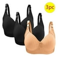 thumbnail image 2 of Olyvenn 3 PCS Women's Lightly Padded Everyday Bras Full Coverage Wirefree Comfort Bras with Adjustable Straps Beige 44/100, 2 of 3