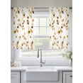 thumbnail image 5 of Orange Floral Sheer Curtains 45 Inches Long 2 Panels Watercolor Flower Light Filtering Semi Sheer Window Curtains Drapes for Bedroom Living Room 52"x45", 5 of 7