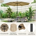 thumbnail image 6 of Spaco 10 Feet Patio Umbrella with 112 Solar Lights and Crank Handle-Beige, Patio Offset Umbrella with Easy Tilt Adjustment, Outdoor Cantilever Hanging Umbrella, 6 of 8