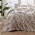 thumbnail image 2 of Blanket Queen Size for Bed - Stripe Faux Rabbit Fur Blanket, Cozy Soft Fluffy Fuzzy Blanket for Sofa, Warm Thick Furry Plush Shaggy Large Blankets for Women, Pink,90x90 Inches, 2 of 8