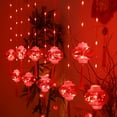 thumbnail image 1 of Cortina de luces LED con farolillos rojos para Año Nuevo 2022, guirnalda de luces para el Festival de Primavera, decoración del hogar y fiestas., 1 of 8