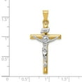 thumbnail image 3 of Auriga 14k Two-tone Gold INRI Crucifix Cross Pendant for Women, 3 of 6