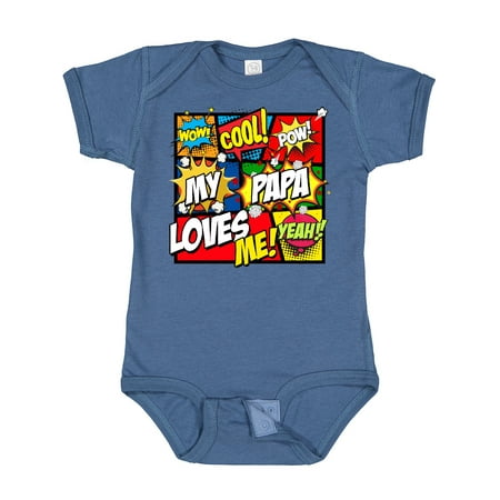 

Inktastic My Papa Loves Me Superhero Gift Baby Boy or Baby Girl Bodysuit