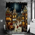 Christmas Vintage a Shower Curtain, Polyester Shower Curtain with 12