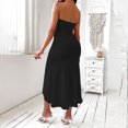 thumbnail image 4 of Women's Strapless Solid Slim Irregular Hem Casual Dress - Sleeveless, Polyester, Spring/Autumn/Winter - Available in S-XXL Sizes, 4 of 6