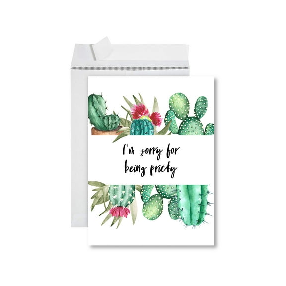 Koyal Wholesale Funny I'm Sorry Jumbo Card I'm Sorry for Being Pricky Blank I'm Sorry Greeting Card with Envelope 1-Pk