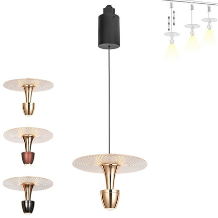 

FSLiving 7W Adjustable LED Track Pendnat Light H-Type Retractable Lift Pendnat Light with Modern Aluminum&Acrylic Shade Indoor Warm White Light Adjustable Height for Kitchen Gold - 1 Light