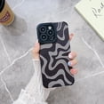thumbnail image 3 of for iPhone 15 Phone Case, Soft PU Leather TPU and Cute Art Wavy Painted for Women Girls, Slim Protective Shockproof Compatible with iPhone Case (Grey, iPhone 15), 3 of 14