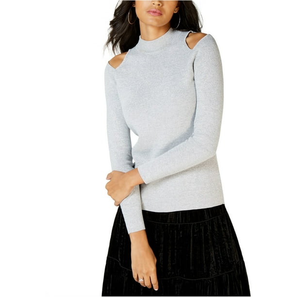 Michael Kors suéter con hombros descubiertos para mujer, metálico, pequeño Michael Kors Pull-over