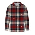 thumbnail image 5 of Uootdi Christmas Plaid Striped Long Sleeve Shirts for Women Cute Christmas V-Neck Button Down Tops Dressy Versatile Classic Loose Fit Tops Gift, 5 of 7