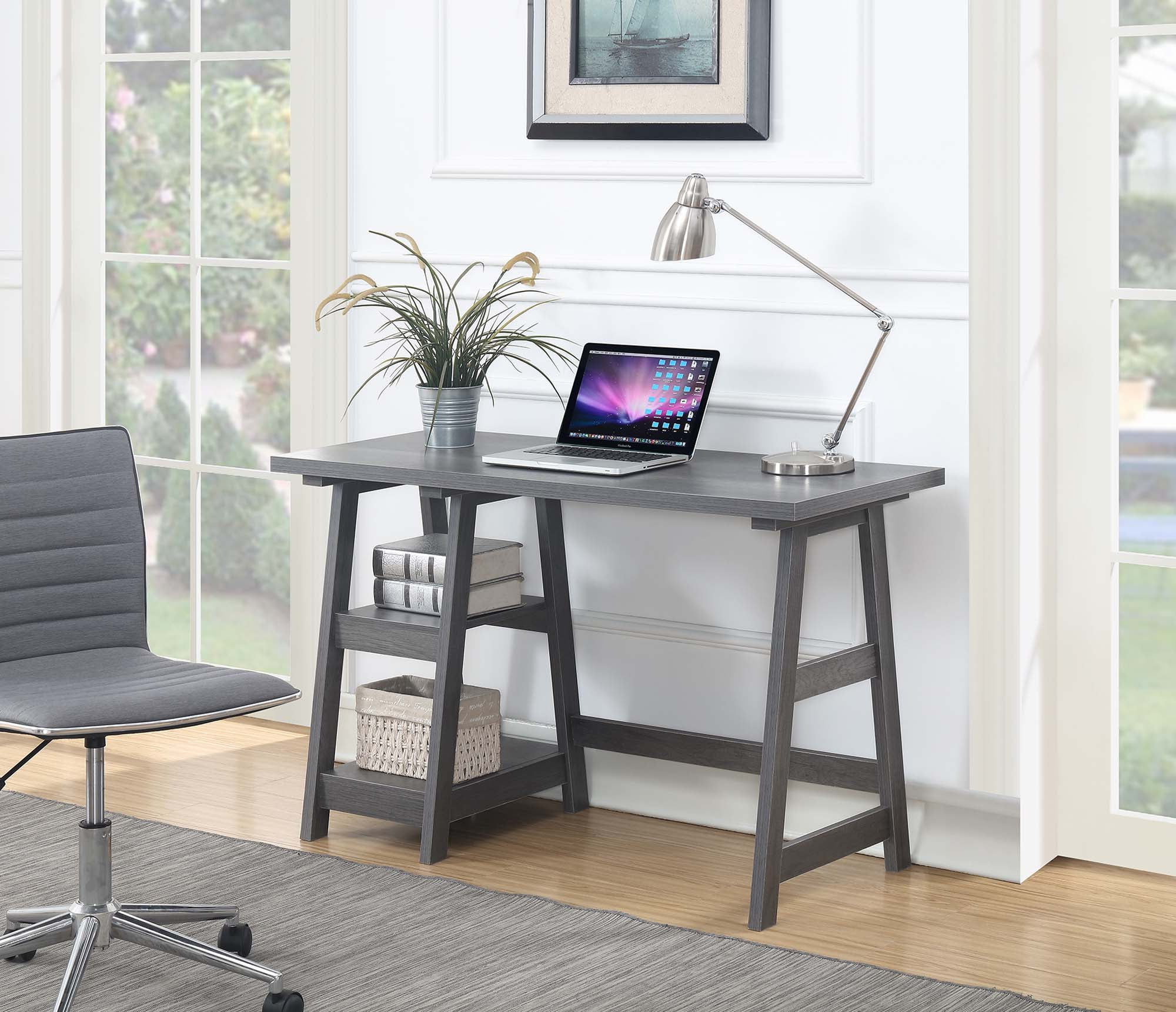 Convenience Concepts Designs2go Trestle Desk Multiple Finishes