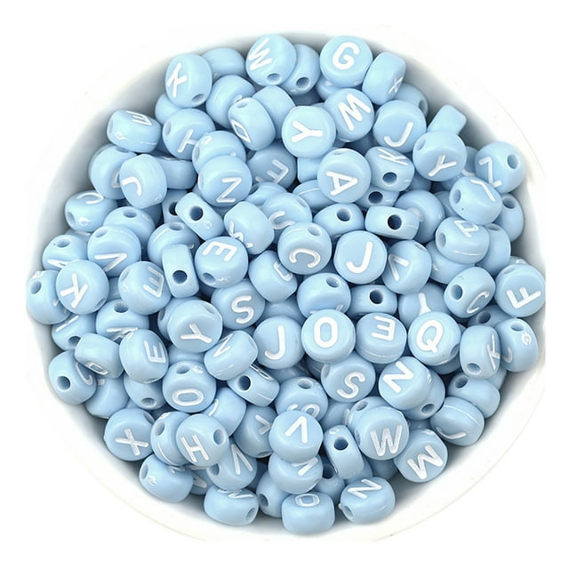 Cute Color Letter Bead Oblate English Letter Loose Bead Diy Bracelet Beading Material