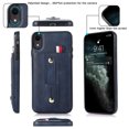 thumbnail image 2 of for iPhone XR Case, Lightweight Premium PU Leather iPhone XR Wallet Case with Card Holders Protective Case for iPhone XR Adjustable Stand,Blue, 2 of 7