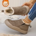 thumbnail image 5 of SUNVIT Womens Warm Khaki Flock Upper Plush Lined Shoes - Mid-Top Winter Casual Style, Thick Sole, Easy On/Off Pull Tab, Size 37, 5 of 9