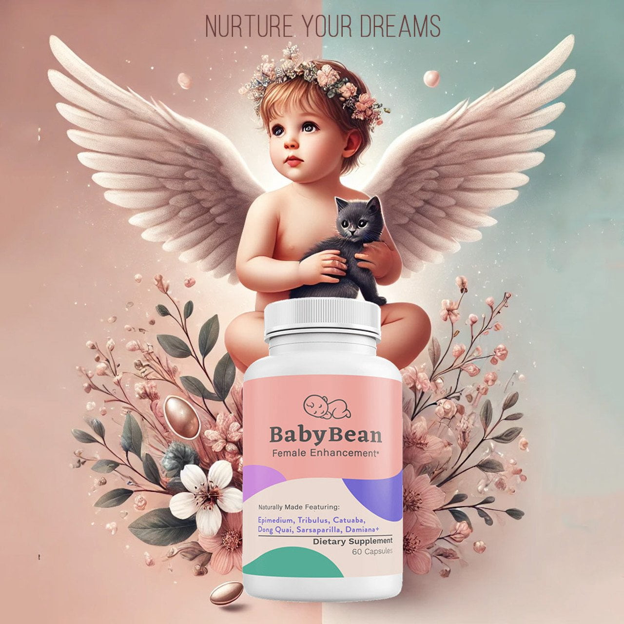 Success Chemistry BabyBean Fertility Support with Maca & Dong Quai for Women - 60 Capsules