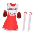 thumbnail image 3 of Uniforme de porrista para niñas, vestido de disfraz de animadora, traje de porrista para niños, para fiesta, actuación escénica, accesorio para animar, 3 of 8