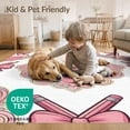 thumbnail image 4 of ODIKA 8'x10' Washable Area Rug Coquette Vintage Kawaii Swirl Border School Classroom Pencil Pink Refined for Living Room, Under Sectional, Family , Durable, Non-Slip, 4 of 7