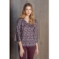 thumbnail image 4 of Blusa estampada André Badi escote V manga campana caqui 26, 4 of 5