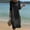 Black, variant on Women's Round Neck Midi Dress with 3/4 Sleeves and Side Pockets, Relaxed Fit Textured Circle Pattern Casual Loose Shift Dress for Spring and Summer