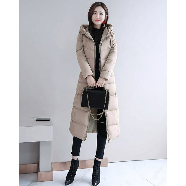 Chaqueta de algodón de estilo coreano de invierno para mujer, chaqueta de algodón de plumón de longitud media a larga, chaqueta de algodón gruesa y ajustada