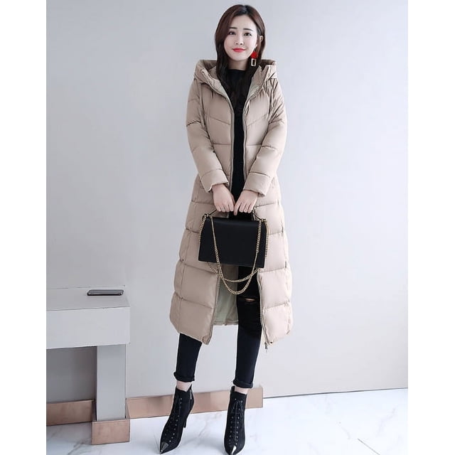 Chaqueta de algodón de estilo coreano de invierno para mujer, chaqueta de algodón de plumón de longitud media a larga, chaqueta de algodón gruesa y ajustada