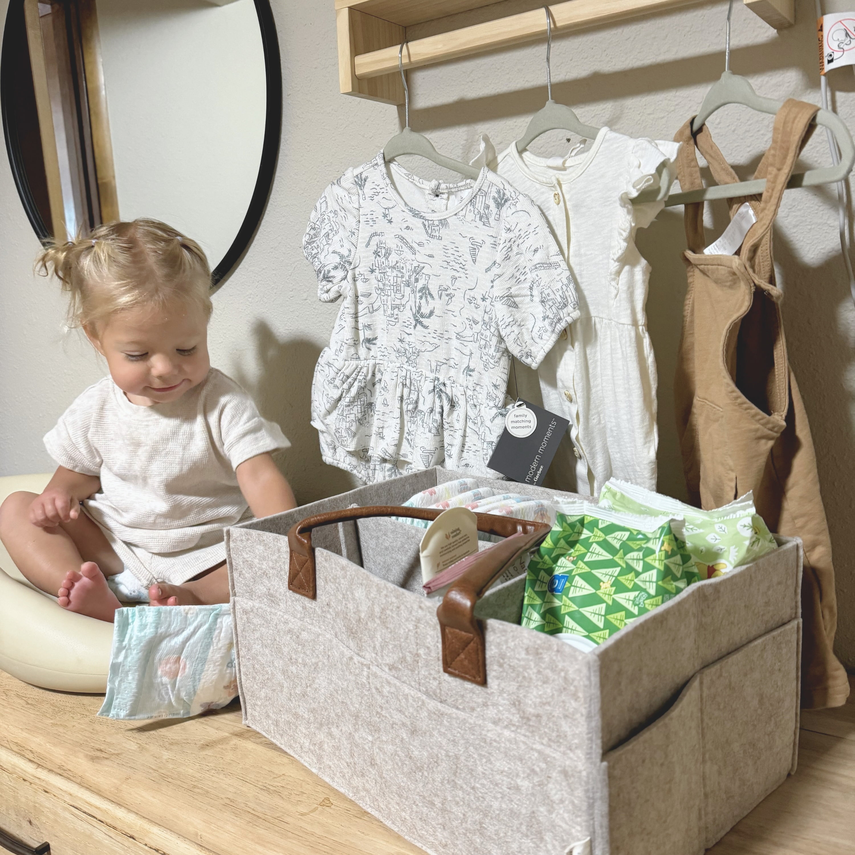 Lily Miles Baby Diaper Caddy Organizer - Nursery Storage Basket for Newborn Essentials - Shower Registry Gifts