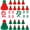Red and White, variant on 30 Pcs Mini Hat for Craft Knit Small Snowman Hat Mini Christmas cap Scarf Tiny Santa cap Ornament