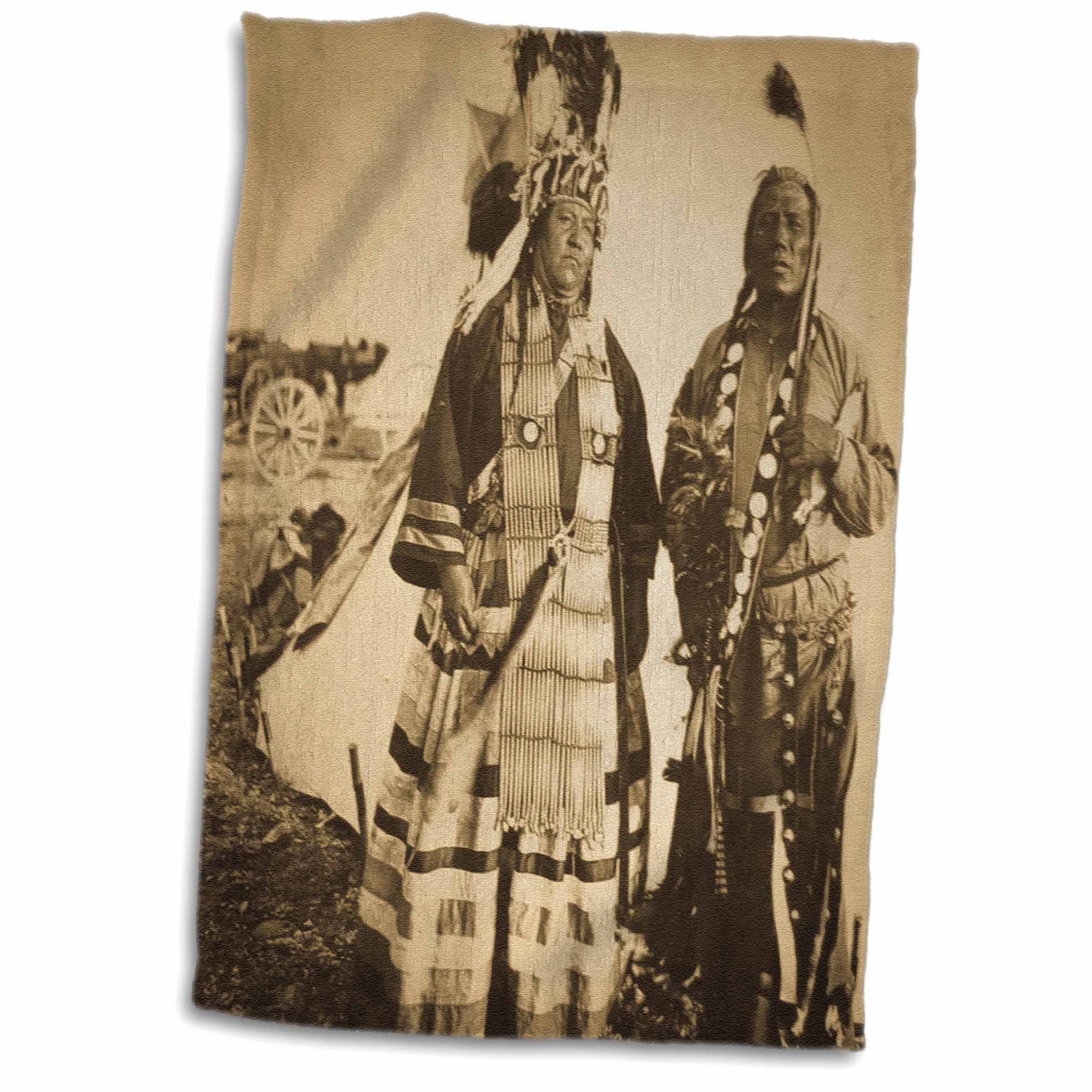 3dRose Vintage Blackfeet Indians Mrs Left Hand Tile 12 x 12 