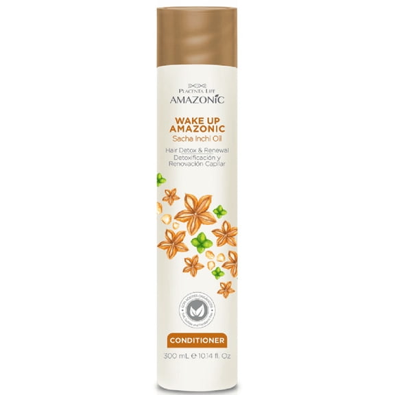 Placenta Life Hair Detox & Renewal Conditioner with Sacha Inchi Oil-Moisturizing-Rich in Omega 3,6 and 9- Salt, Sulfate and Parabens Free- 300 ml/10.14 fl/oz.