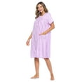 thumbnail image 4 of Casual Nights Women's Snap Front House Dress Short Sleeve Woven Duster Housecoat Lounger Sleep Gown, 4 of 5