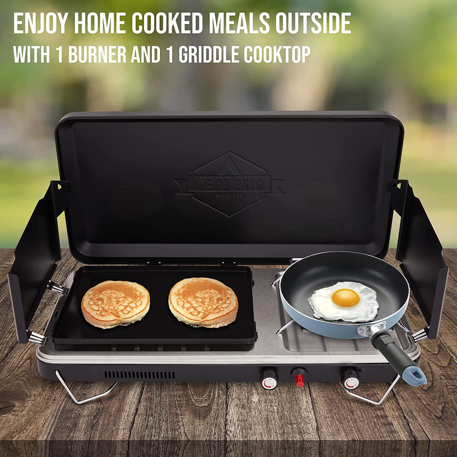 Hike Crew Portable Gas Camping Stove Grill Propane Burner for Camping and Outdoor Cooking