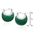 thumbnail image 5 of Chic and Sleek Green Malachite Crescent Moon on Sterling Silver Huggie Earrings, 5 of 5