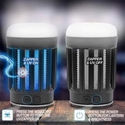 PIC Portable Solar LED Lantern Bug Zapper, Electronic Insect Killer, Black, 2 Pack