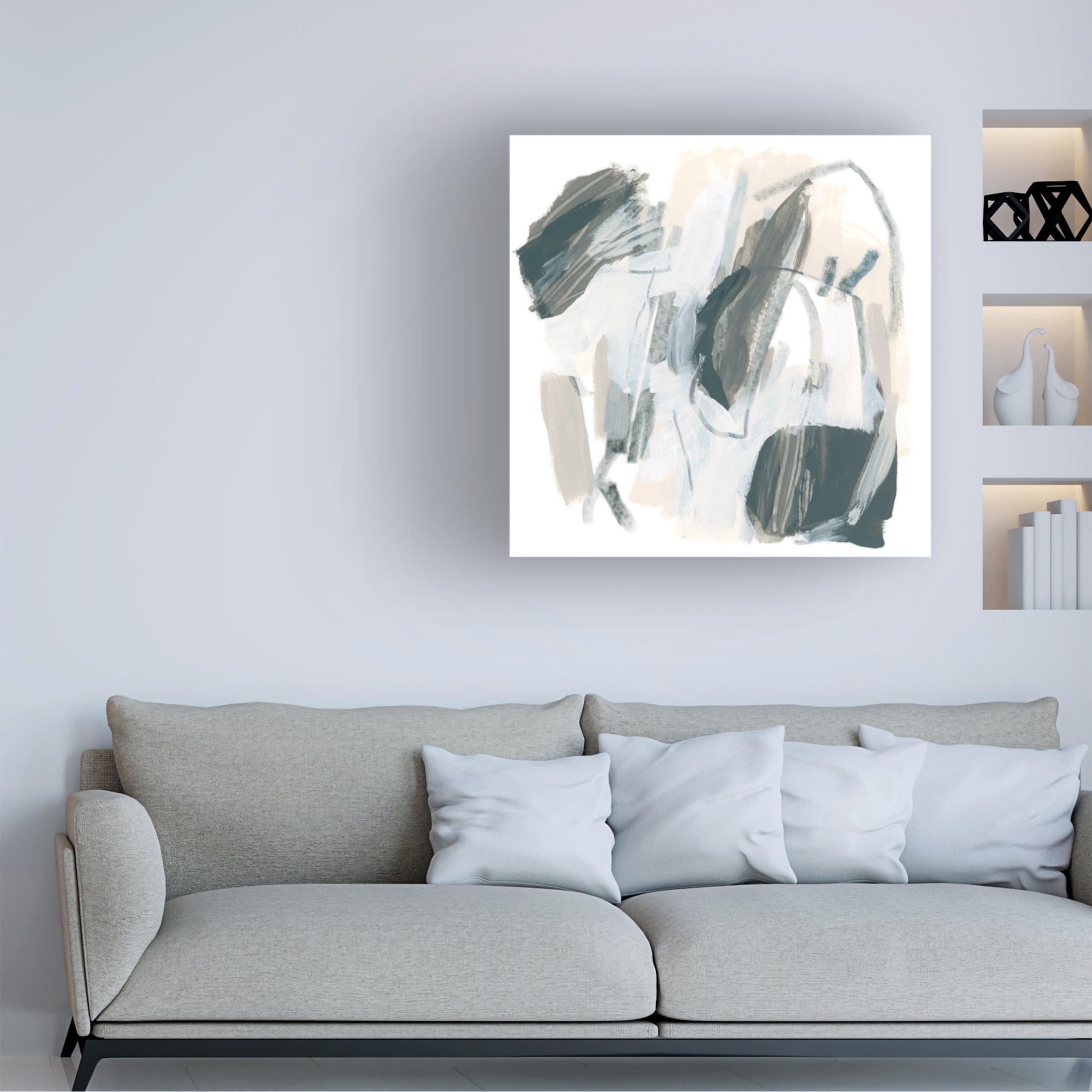 Canvas Wall Art - June Erica Vess 'Neutral Capacity II' Wall Art for Living Room, Bedroom, or Office Décor by Trademark Fine Art - 35 x 35 Inches