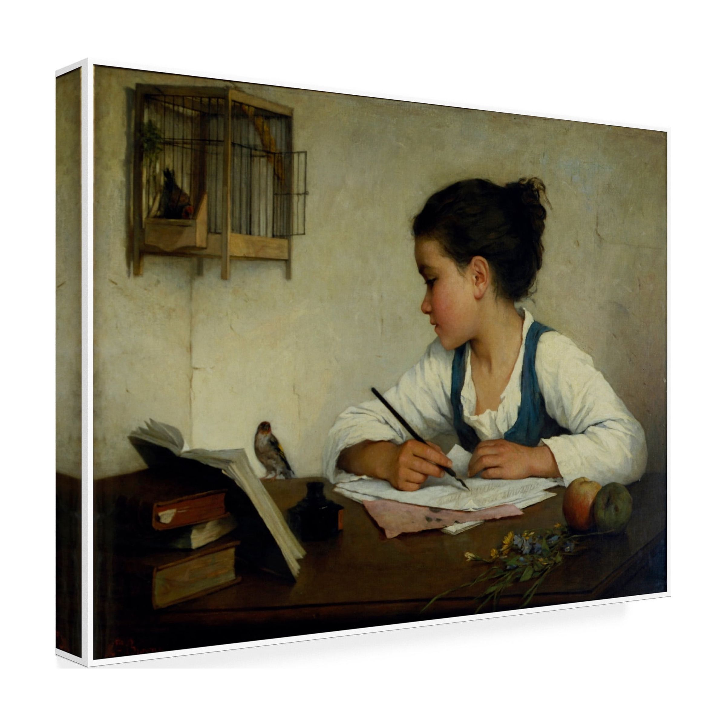 Henriette Browne 'The pet goldfinch' Canvas Art
