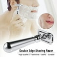 thumbnail image 3 of Yeacher Double Edge Safety Razor Men's Traditional Shaving Razor Long Handled Razor for Dry & Shaving Male Shaving Tool, 3 of 5